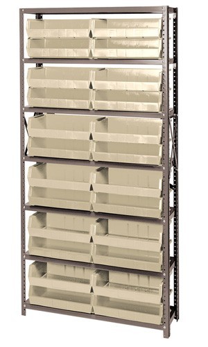 Giant open hopper storage unit 12" x 36" x 75" Ivory
