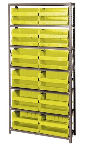 Giant open hopper storage unit 12" x 36" x 75" Yellow