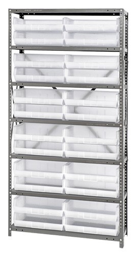 CLEAR-VIEW hang and stack bins 12" x 36" x 75"