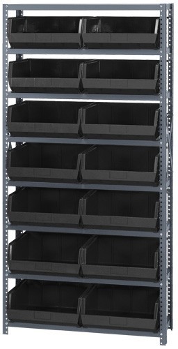 Giant open hopper storage unit 12" x 36" x 75" Black