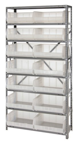 CLEAR-VIEW Hang-and-stack bin 12" x 36" x 75"