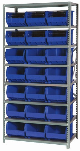 Giant open hopper storage unit 18" x 36" x 75" Blue