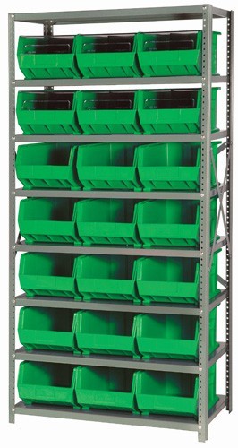 Giant open hopper storage unit 18" x 36" x 75" Green