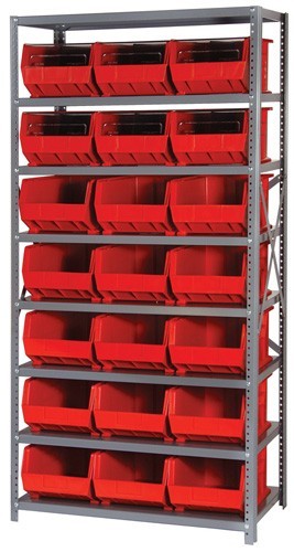 Giant open hopper storage unit 18" x 36" x 75" Red