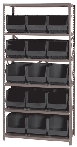 Giant open hopper storage unit 18" x 36" x 75" Black