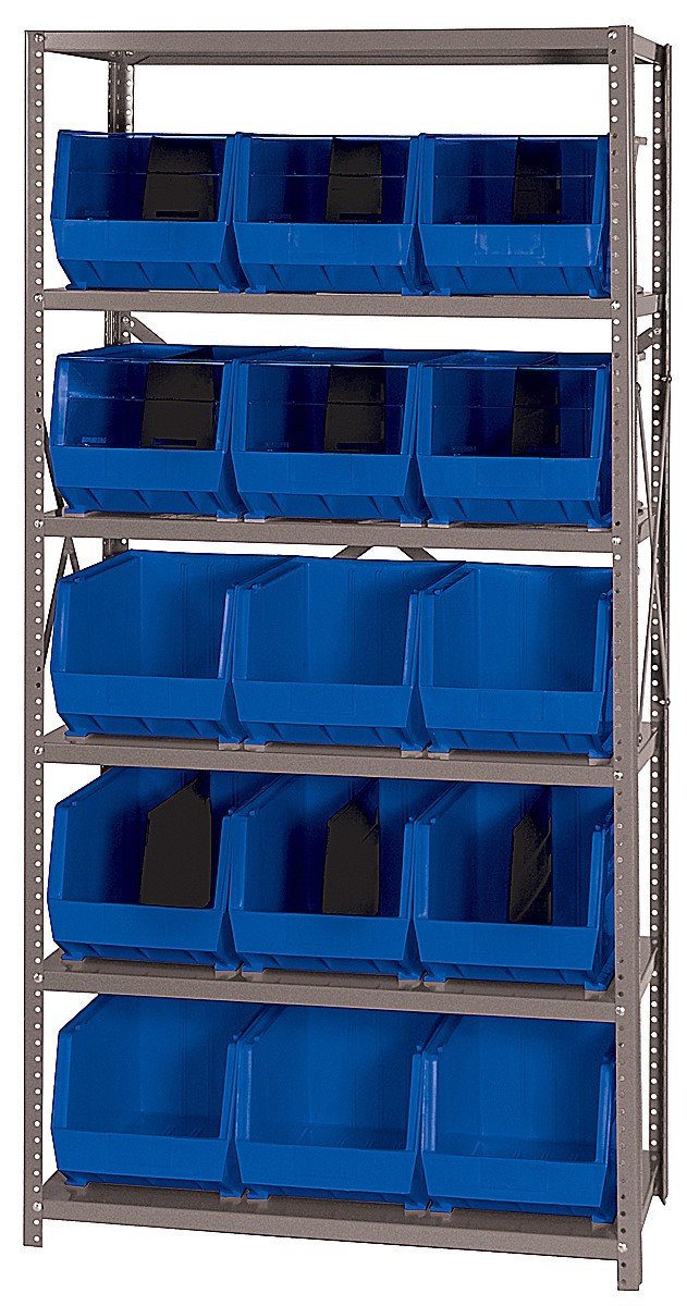 Giant open hopper storage unit 18" x 36" x 75" Blue