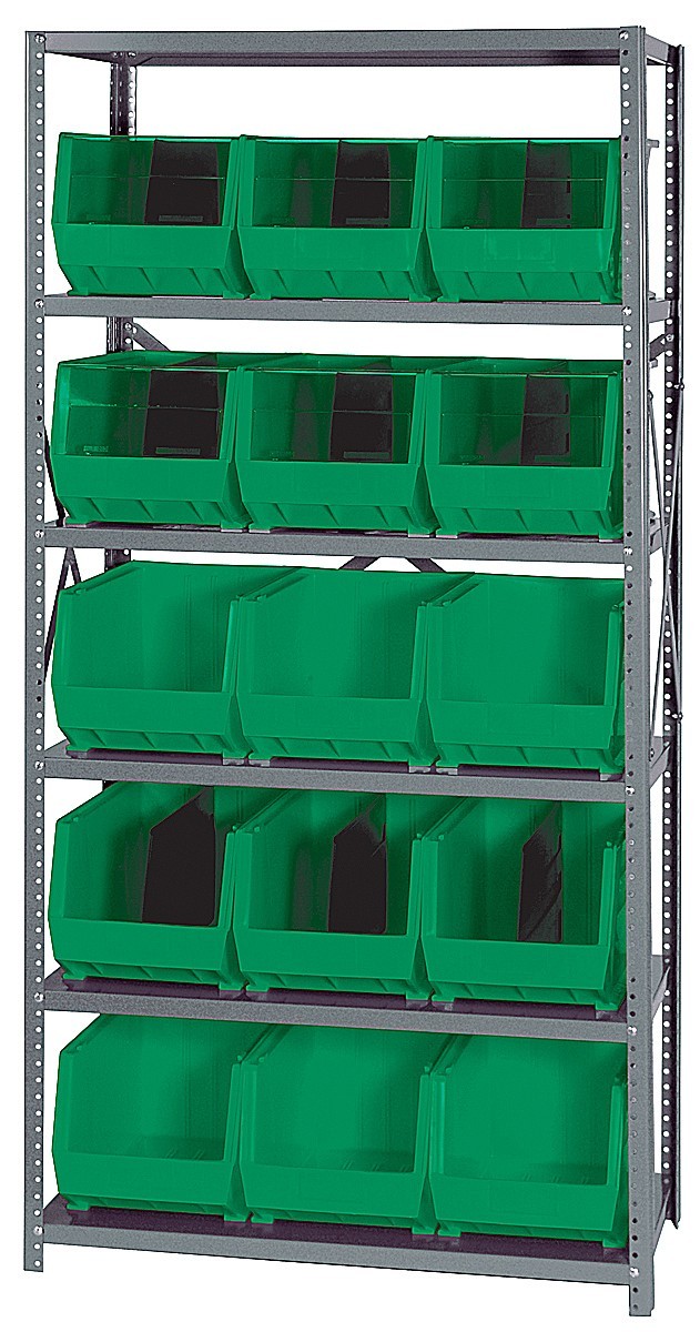 Giant open hopper storage unit 18" x 36" x 75" Green