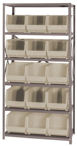 Giant open hopper storage unit 18" x 36" x 75" Ivory