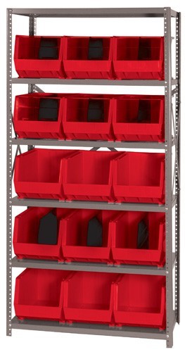 Giant open hopper storage unit 18" x 36" x 75" Red