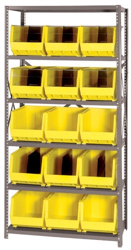 Giant open hopper storage unit 18" x 36" x 75" Yellow