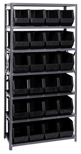 Giant open hopper storage unit 18" x 36" x 75" Black