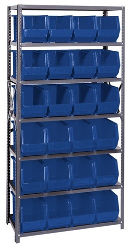 Giant open hopper storage unit 18" x 36" x 75" Blue