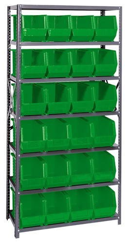 Giant open hopper storage unit 18" x 36" x 75" Green