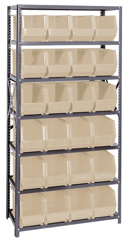 Giant open hopper storage unit 18" x 36" x 75" Ivory