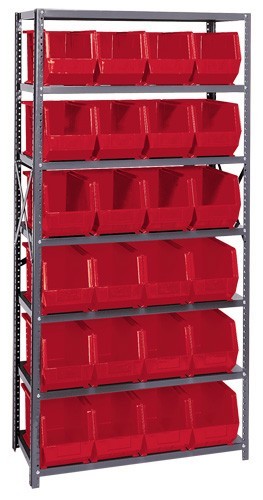 Giant open hopper storage unit 18" x 36" x 75" Red