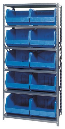 Giant open hopper storage unit 18" x 36" x 75" Blue