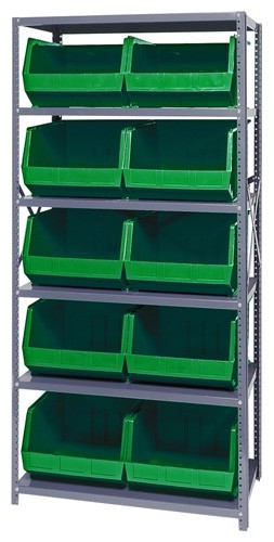 Giant open hopper storage unit 18" x 36" x 75" Green