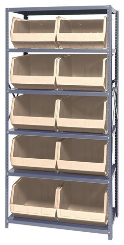 Giant open hopper storage unit 18" x 36" x 75" Ivory