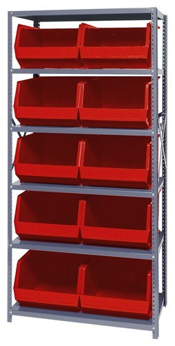 Giant open hopper storage unit 18" x 36" x 75" Red