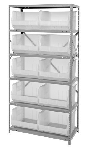 CLEAR-VIEW Hang-and-stack bins 18" x 36" x 75"