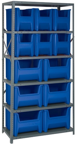 Bin Storage Center 18" x 36" x 75" Blue