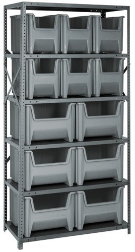 Bin Storage Center 18" x 36" x 75" Gray