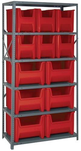 Bin Storage Center 18" x 36" x 75" Red