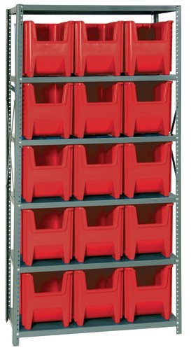 Bin Storage Unit 18" x 36" x 75" Red