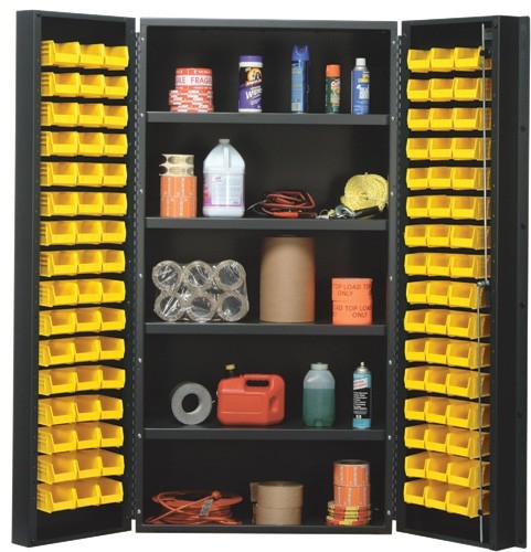 All-Welded Bin Cabinet 36" x 24" x 72" Yellow