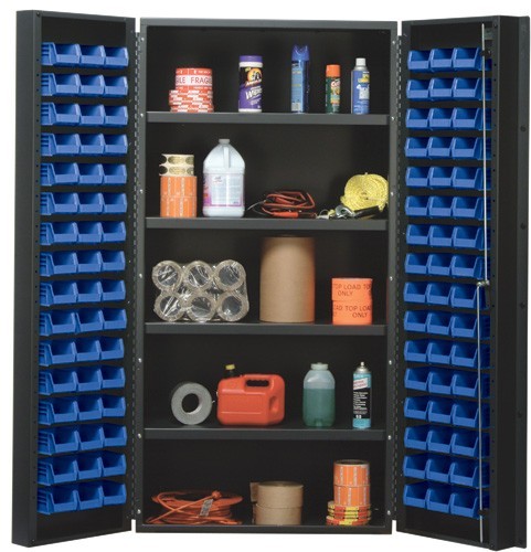 All-Welded Bin Cabinet 36" x 24" x 72" Blue