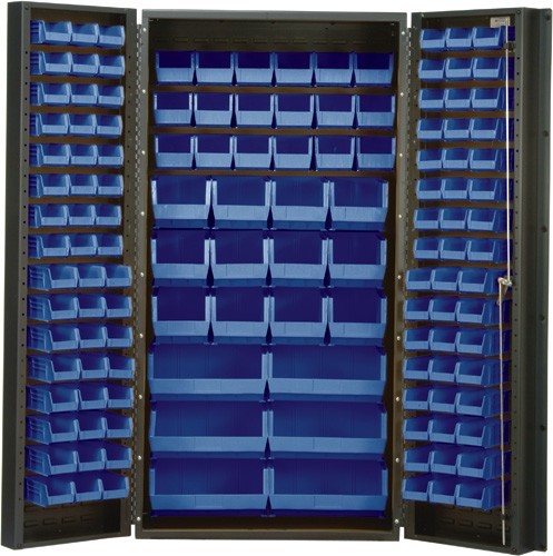 All-Welded Bin Cabinet 36" x 24" x 72" Blue