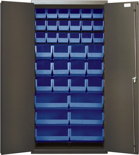 All-Welded Bin Cabinet 36" x 18" x 72" Blue