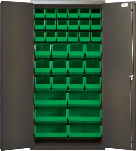 All-Welded Bin Cabinet 36" x 18" x 72" Green