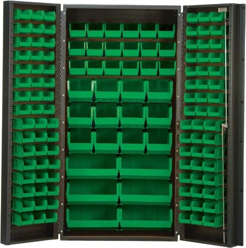 All-Welded Bin Cabinet 36" x 24" x 72" Green