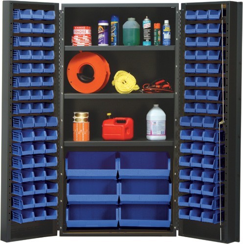 All-Welded Bin Cabinet 36" x 24" x 72" Blue