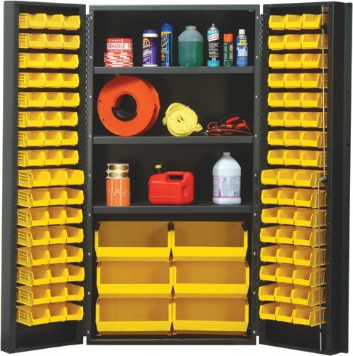 All-Welded Bin Cabinet 36" x 24" x 72" Yellow