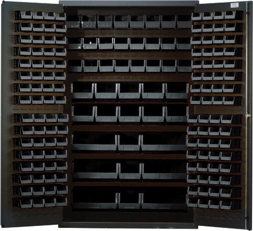 All-Welded Bin Cabinet 48" x 24" x 78" Black