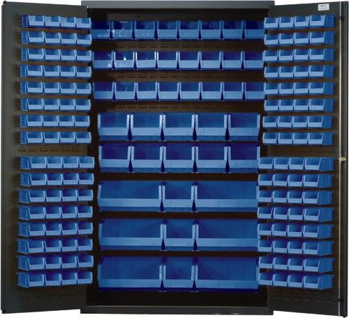 All-Welded Bin Cabinet 48" x 24" x 78" Blue