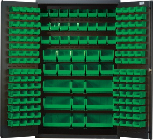 All-Welded Bin Cabinet 48" x 24" x 78" Green