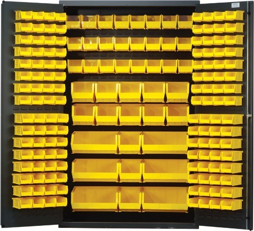 All-Welded Bin Cabinet 48" x 24" x 78" Yellow