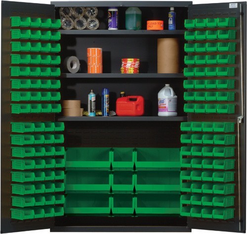 All-Welded Bin Cabinet 48" x 24" x 78" Green