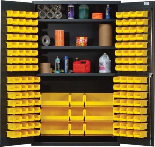 All-Welded Bin Cabinet 48" x 24" x 78" Yellow