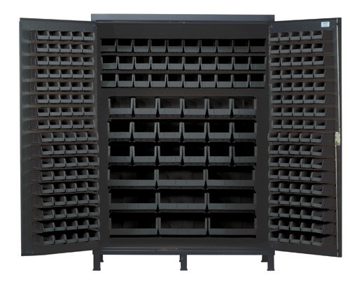 All-Welded Bin Cabinet 60" x 24" x 84" Black