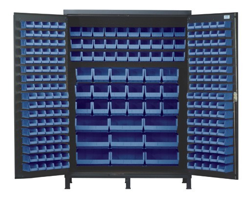 All-Welded Bin Cabinet 60" x 24" x 84" Blue