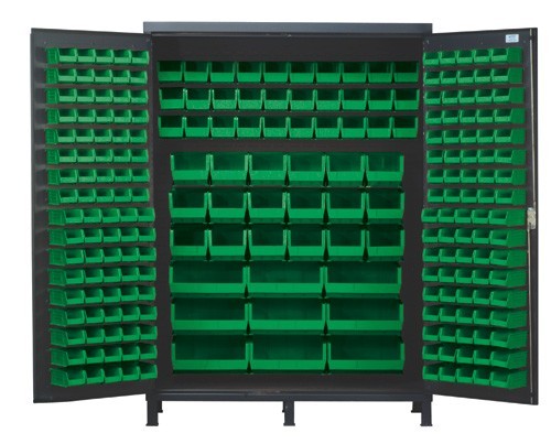 All-Welded Bin Cabinet 60" x 24" x 84" Green