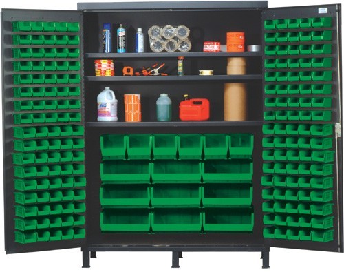 All-Welded Bin Cabinet 60" x 24" x 84" Green