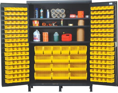 All-Welded Bin Cabinet 60" x 24" x 84" Yellow