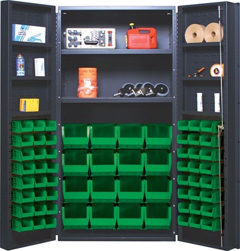 All-Welded Bin Cabinet 36" x 24" x 72" Green