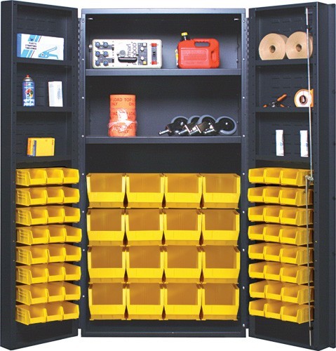 All-Welded Bin Cabinet 36" x 24" x 72" Yellow