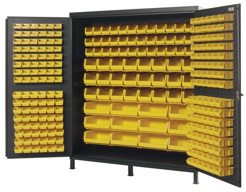 All-Welded Bin Cabinet 72" x 24" x 84" Yellow